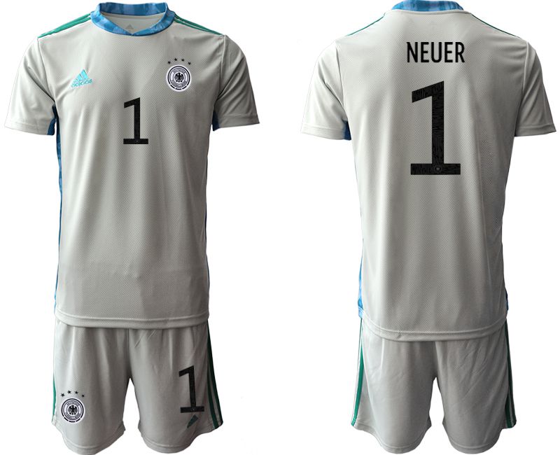 Men 2021 World Cup National Germany gray goalkeeper #1 Soccer Jerseys->->Soccer Country Jersey